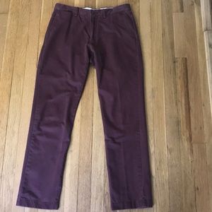 J. Crew Broken In Slim maroon pants